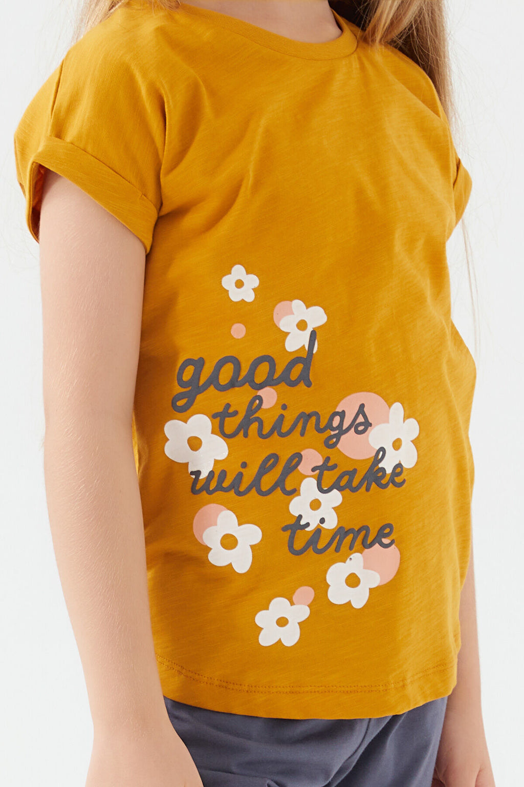 Good Things Will Koyu Hardal Kız Çocuk Kapri Takım
