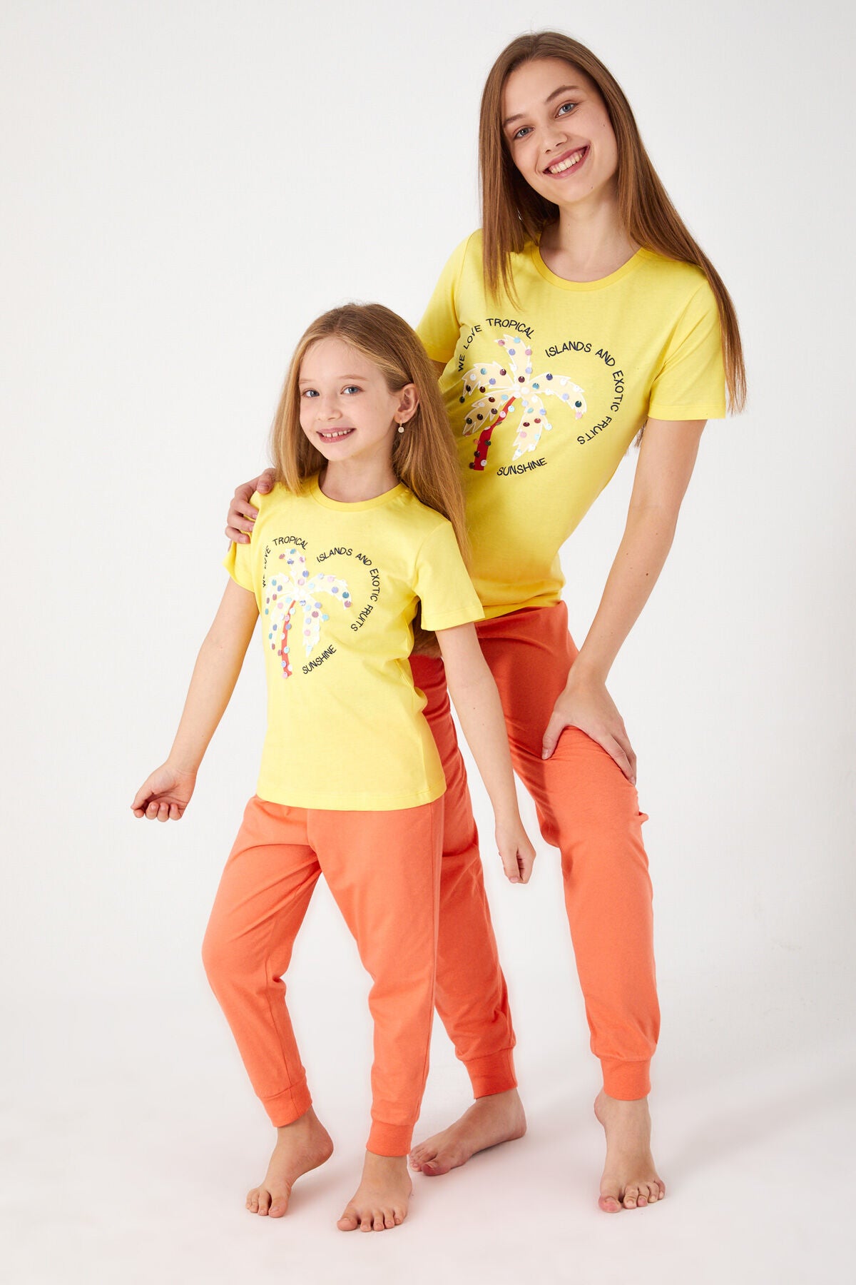 We Love Tropical Yeşil Kız Çocuk Kısa Kol Pijama Takım
