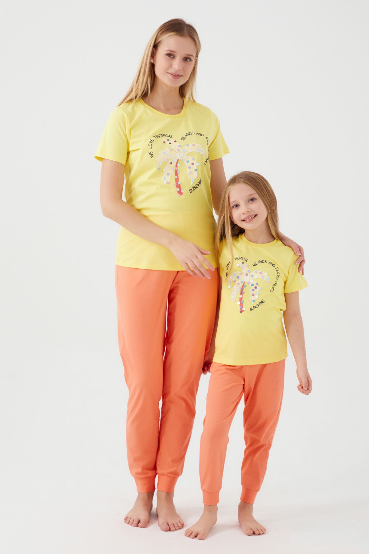 We Love Tropical Yeşil Kız Çocuk Kısa Kol Pijama Takım