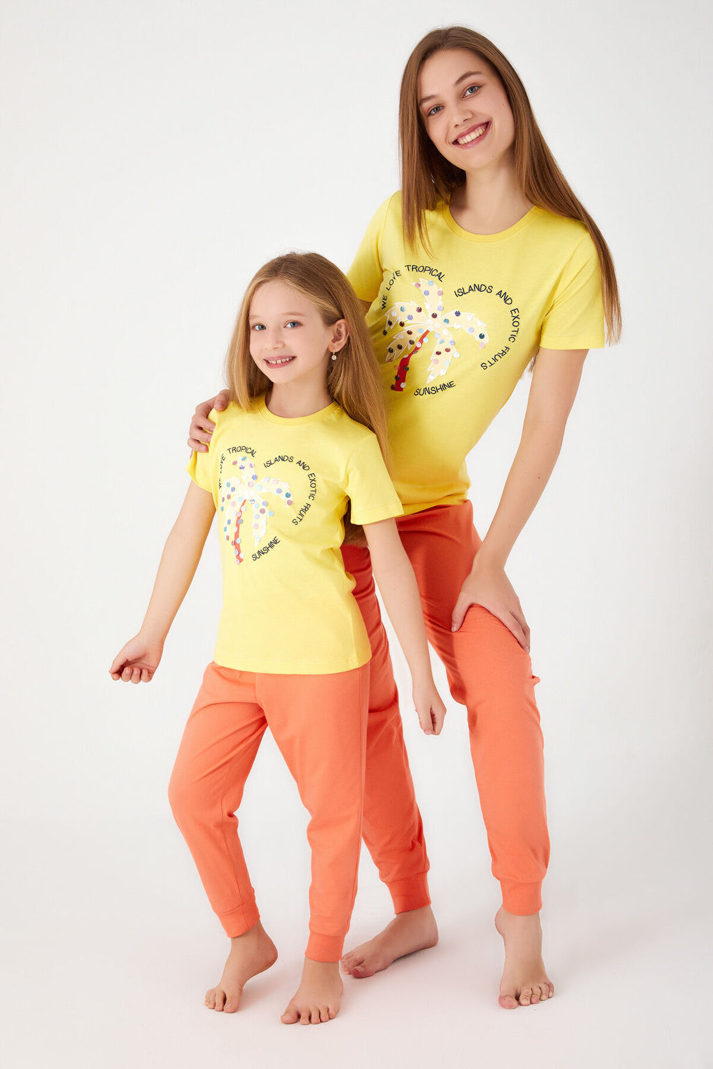 We Love Tropical Yeşil Kız Çocuk Kısa Kol Pijama Takım