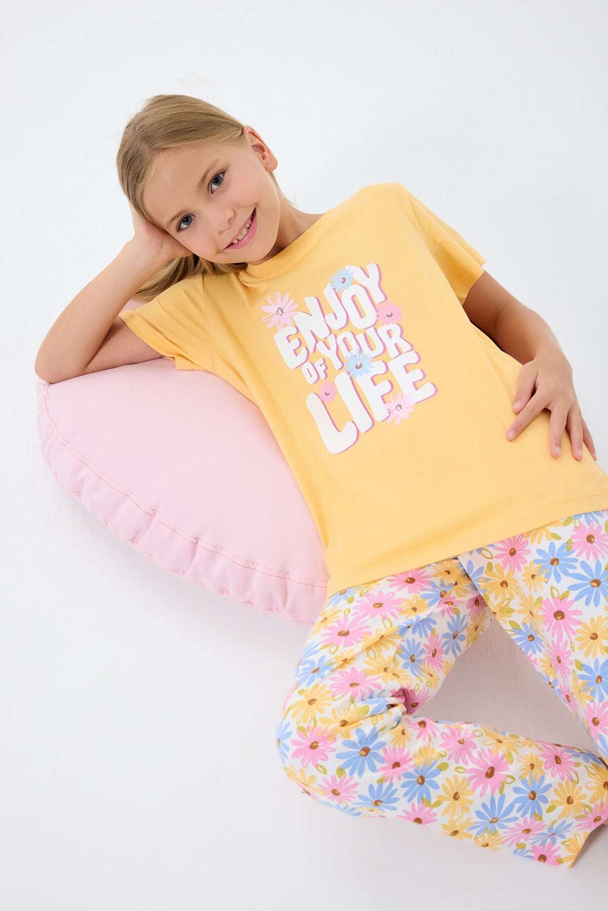 Rolypoly Kız Çocuk Sarı Pijama Takım Ürün ikincil görseli