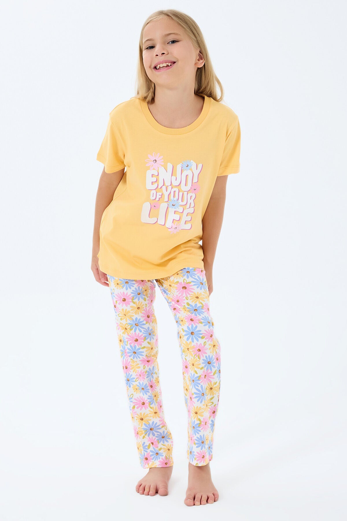 Rolypoly Kız Çocuk Sarı Pijama Takım