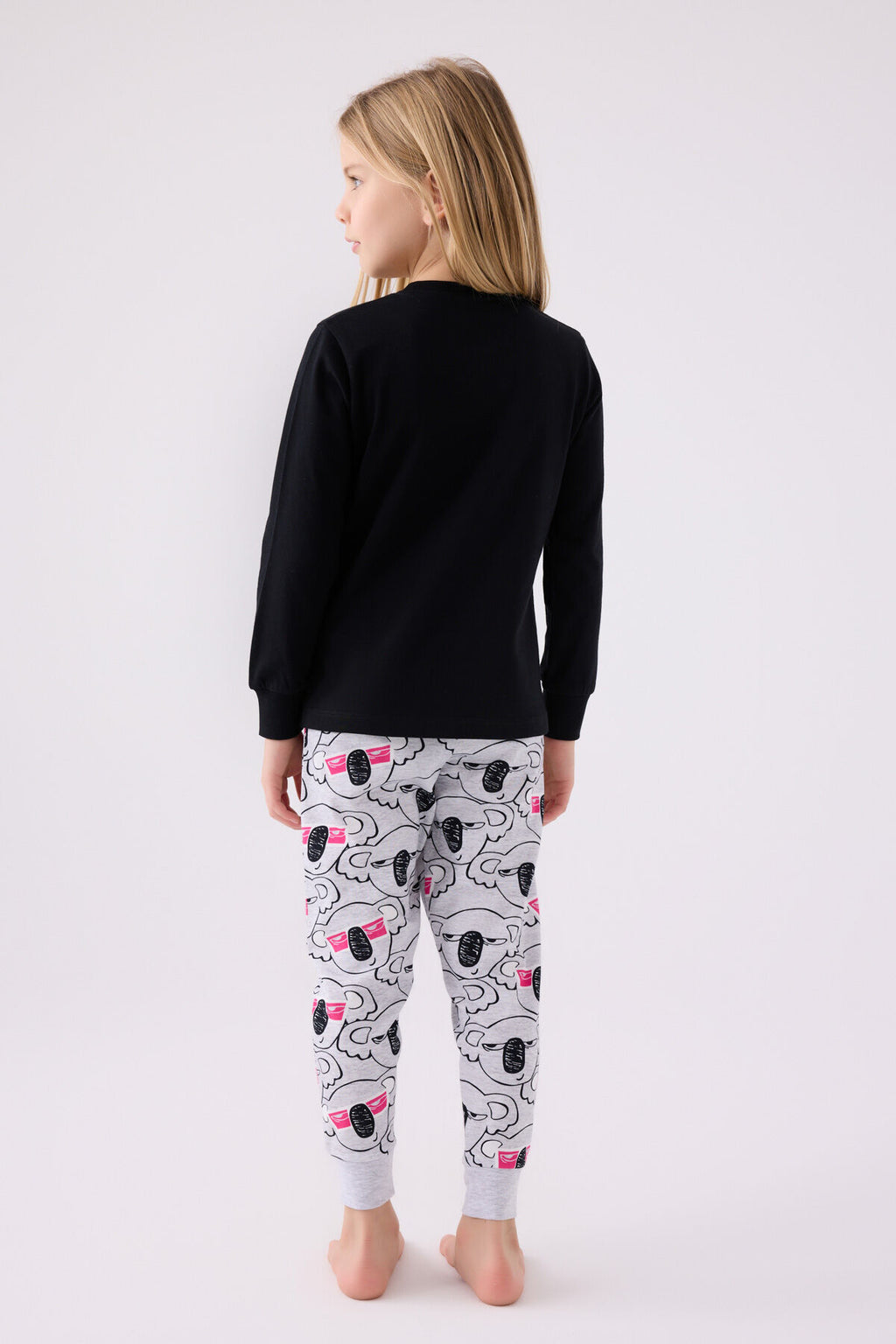 Kız Çocuk Siyah Uzun Kol Pijama Takım