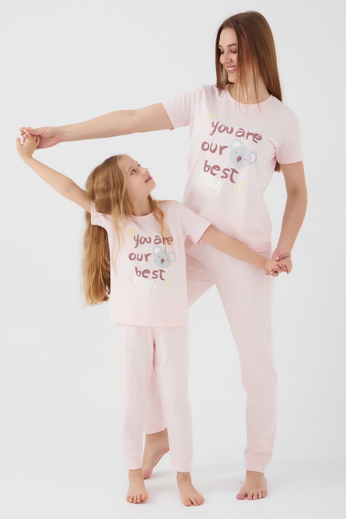 Kız Çocuk Kısa Kol Toz Somon Pijama Takım 3089