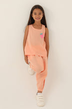 Kız Çocuk Somon Pijama Takımı