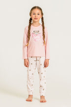 Rolypoly Kız Çocuk Sweet Bear Pembe Uzun Kol Pijama Takım RP3911-C-V1