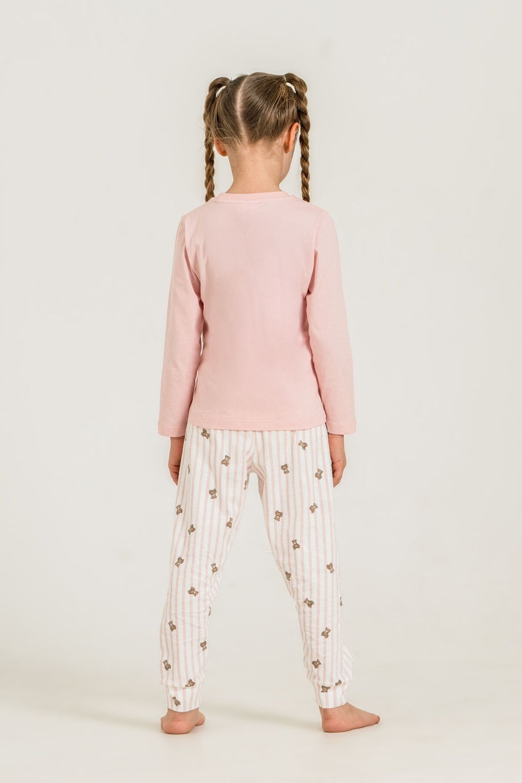 Rolypoly Kız Çocuk Sweet Bear Pembe Uzun Kol Pijama Takım RP3911-C-V1