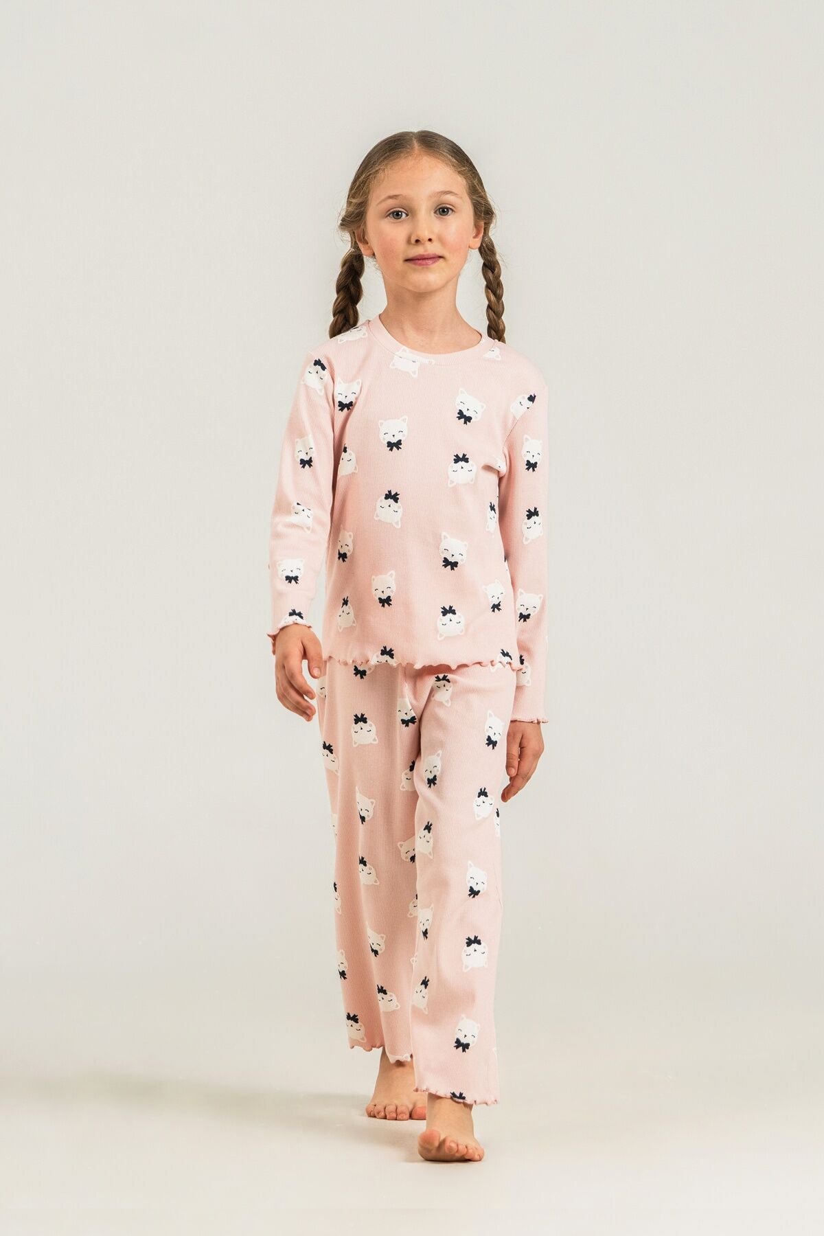Rolypoly Kız Çocuk Teddy Bears Turuncu Uzun Kol Pijama Takım RP3901-C-V1 Ürün ikincil görseli