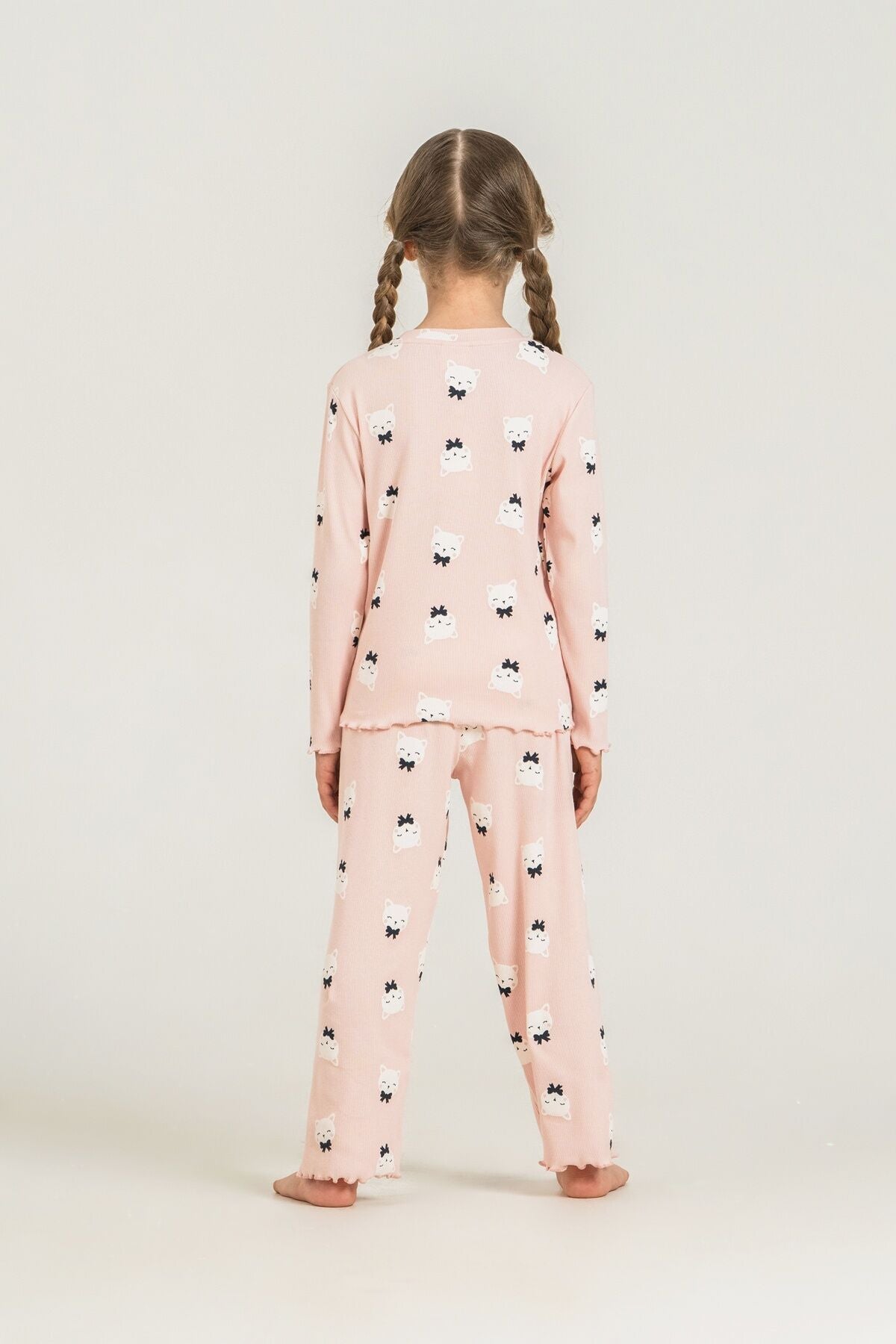 Rolypoly Kız Çocuk Teddy Bears Turuncu Uzun Kol Pijama Takım RP3901-C-V1