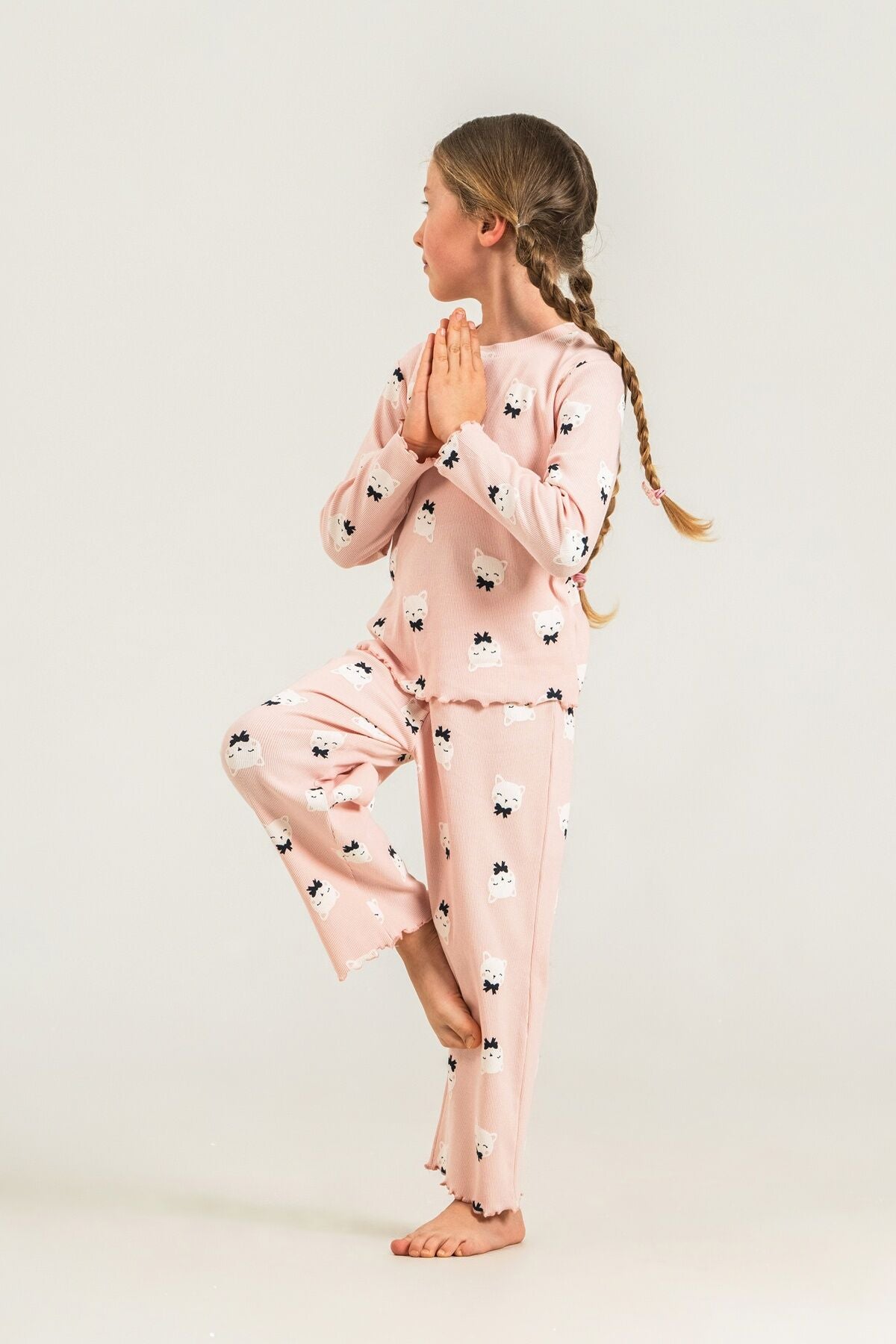 Rolypoly Kız Çocuk Teddy Bears Turuncu Uzun Kol Pijama Takım RP3901-C-V1