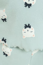Rolypoly Kız Çocuk Teddy Bears Yeşil Uzun Kol Pijama Takım RP3901-C-V2