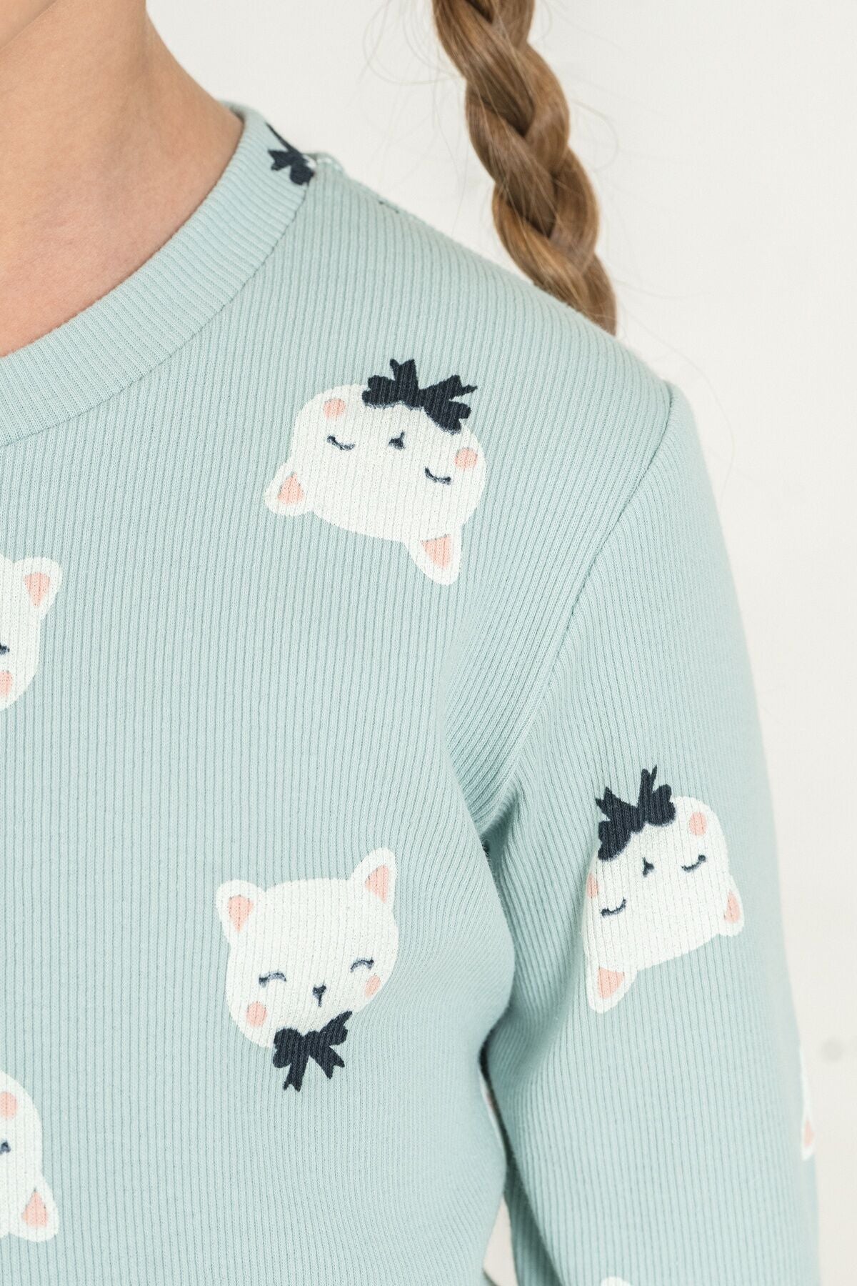 Rolypoly Kız Çocuk Teddy Bears Yeşil Uzun Kol Pijama Takım RP3901-C-V2