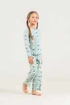 Rolypoly Kız Çocuk Teddy Bears Yeşil Uzun Kol Pijama Takım RP3901-C-V2