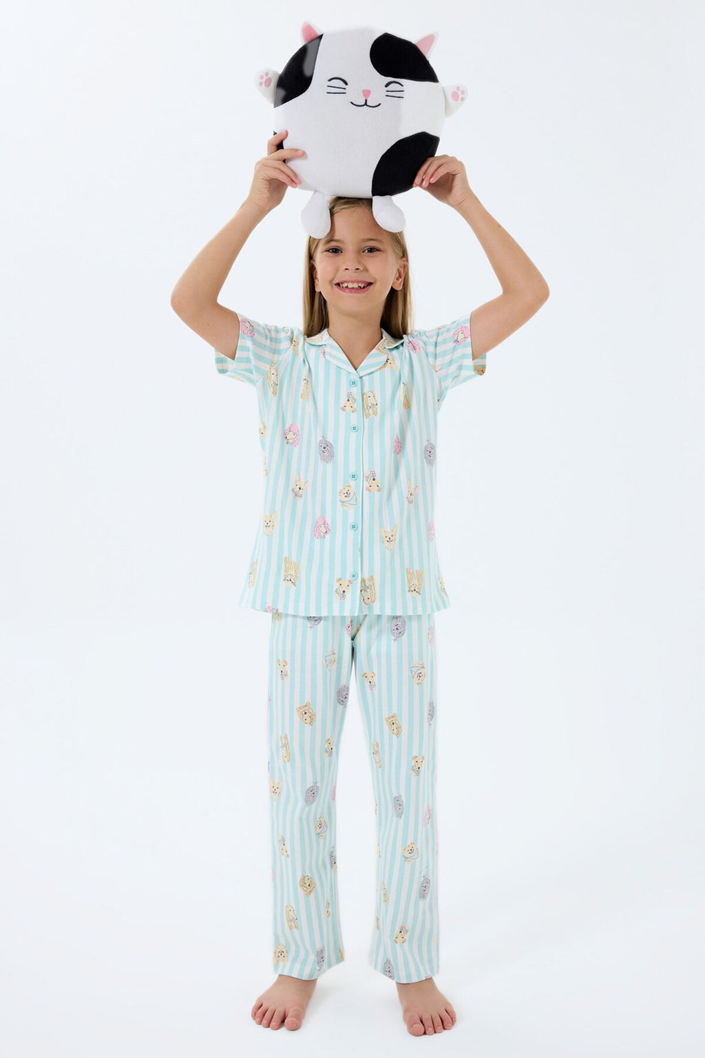 Rolypoly Kız Çocuk Yeşil Gömlek Pijama
