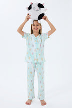 Rolypoly Kız Çocuk Yeşil Gömlek Pijama