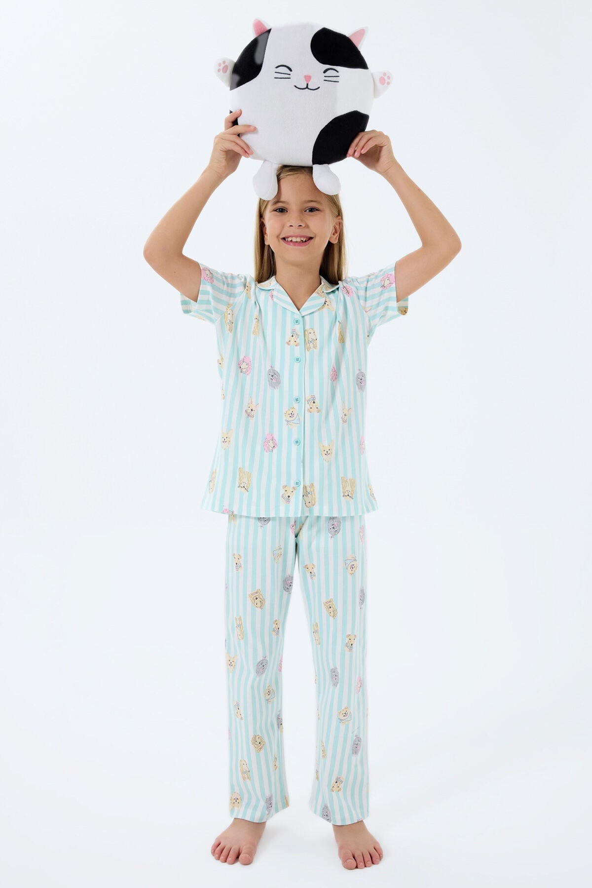 Rolypoly Kız Çocuk Yeşil Gömlek Pijama