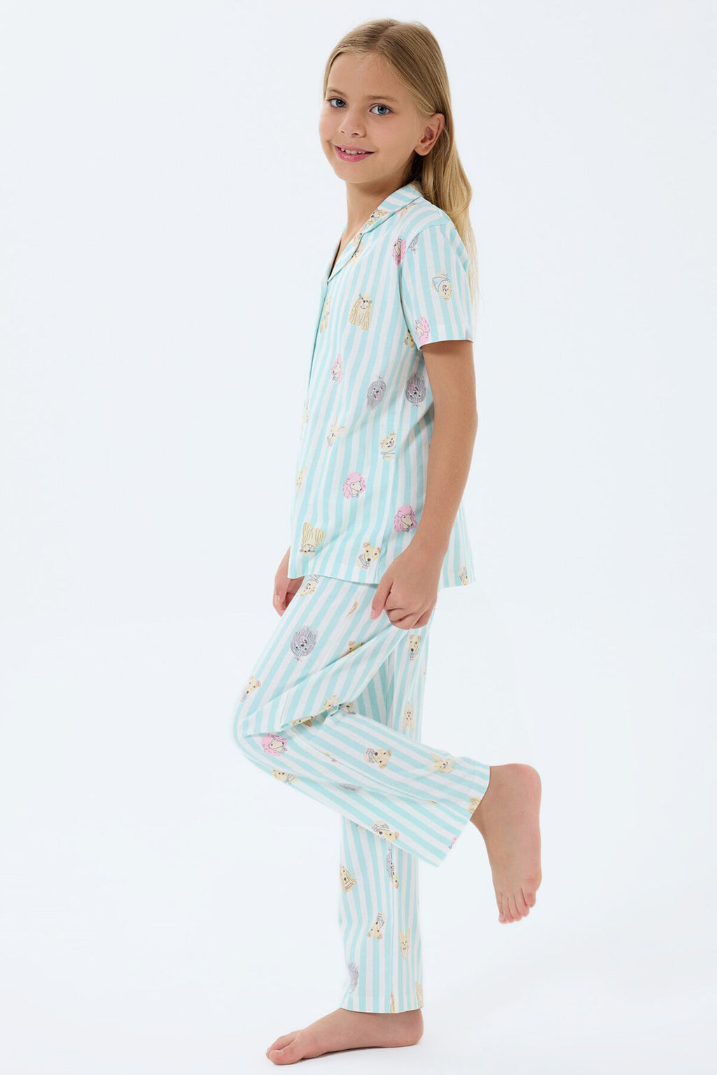 Rolypoly Kız Çocuk Yeşil Gömlek Pijama
