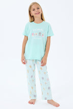 Rolypoly Kız Çocuk Yeşil Pijama Takım