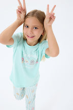 Rolypoly Kız Çocuk Yeşil Pijama Takım