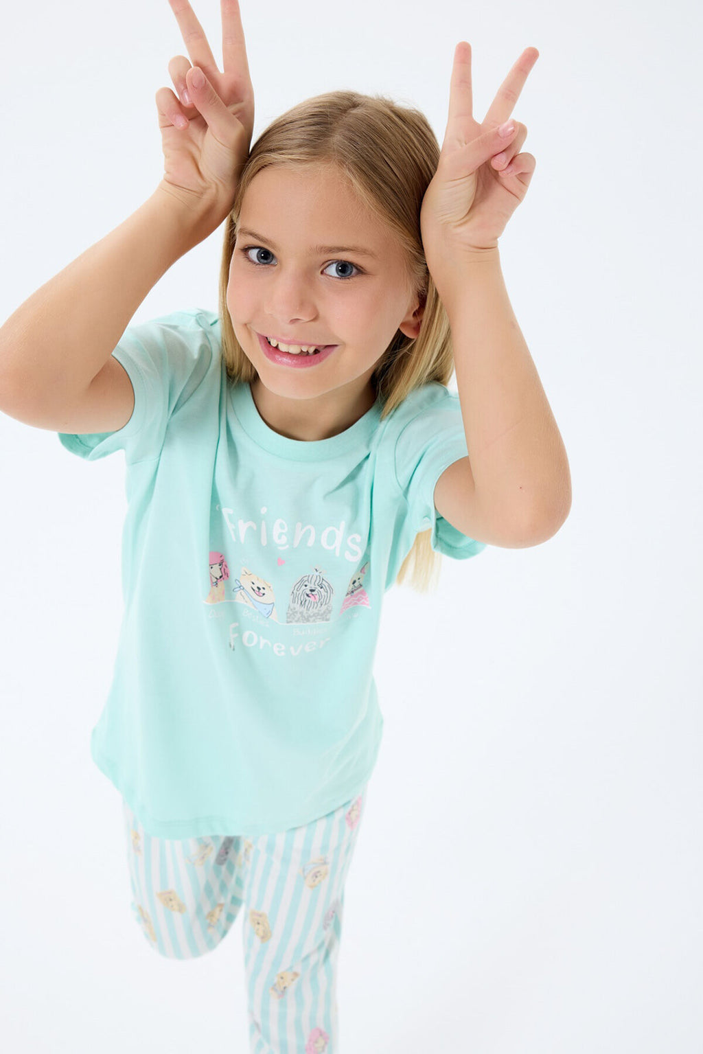 Rolypoly Kız Çocuk Yeşil Pijama Takım