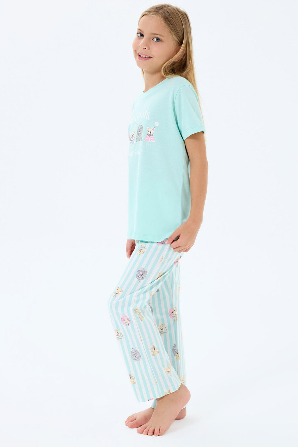 Rolypoly Kız Çocuk Yeşil Pijama Takım