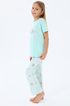 Rolypoly Kız Çocuk Yeşil Pijama Takım