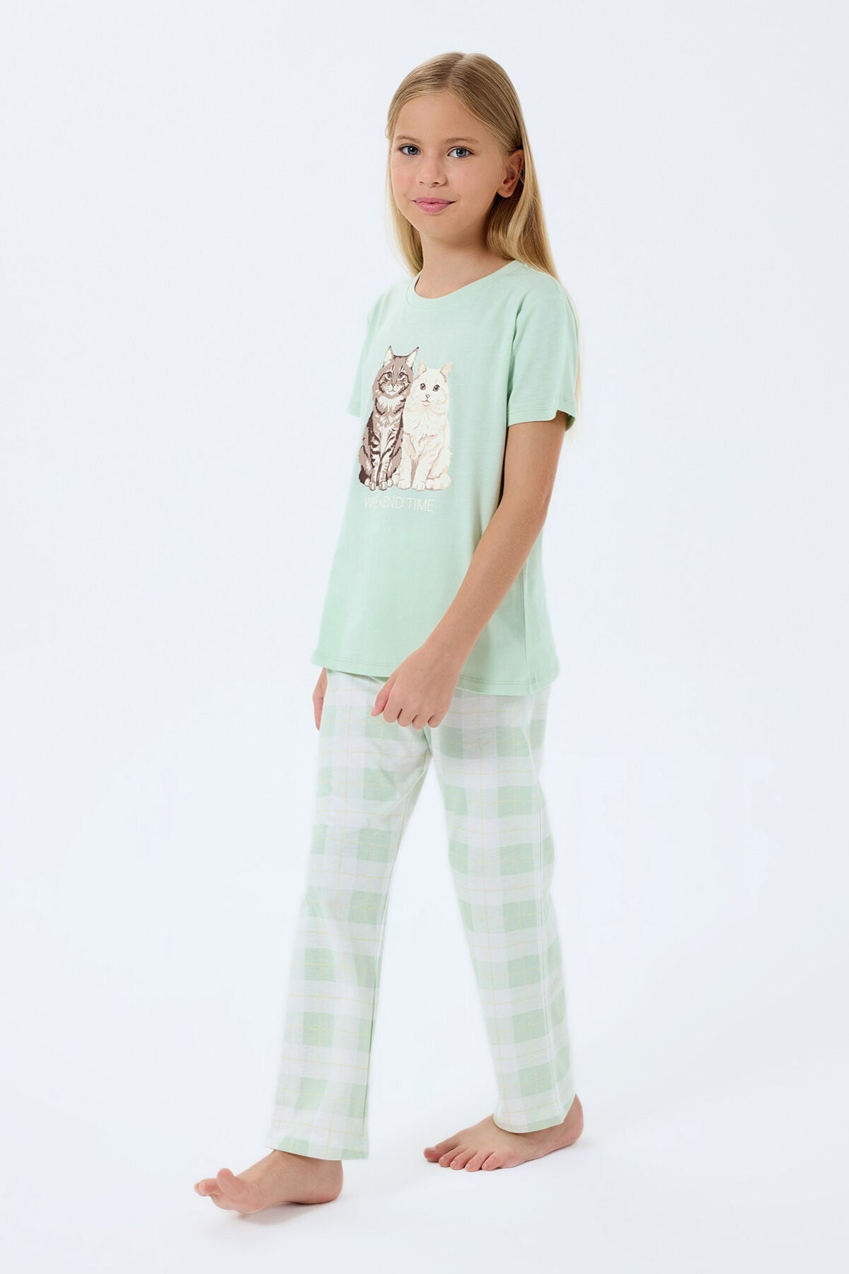 Rolypoly Kız Çocuk Yeşil Pijama Takım