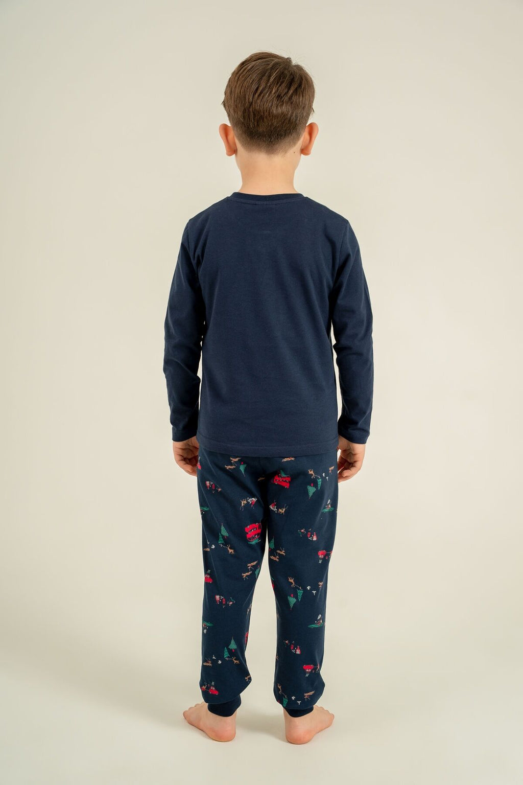 Rolypoly Let It Snow Baba Oğul Lacivert Uzun Kol Pijama Takım RP3939-A-V1