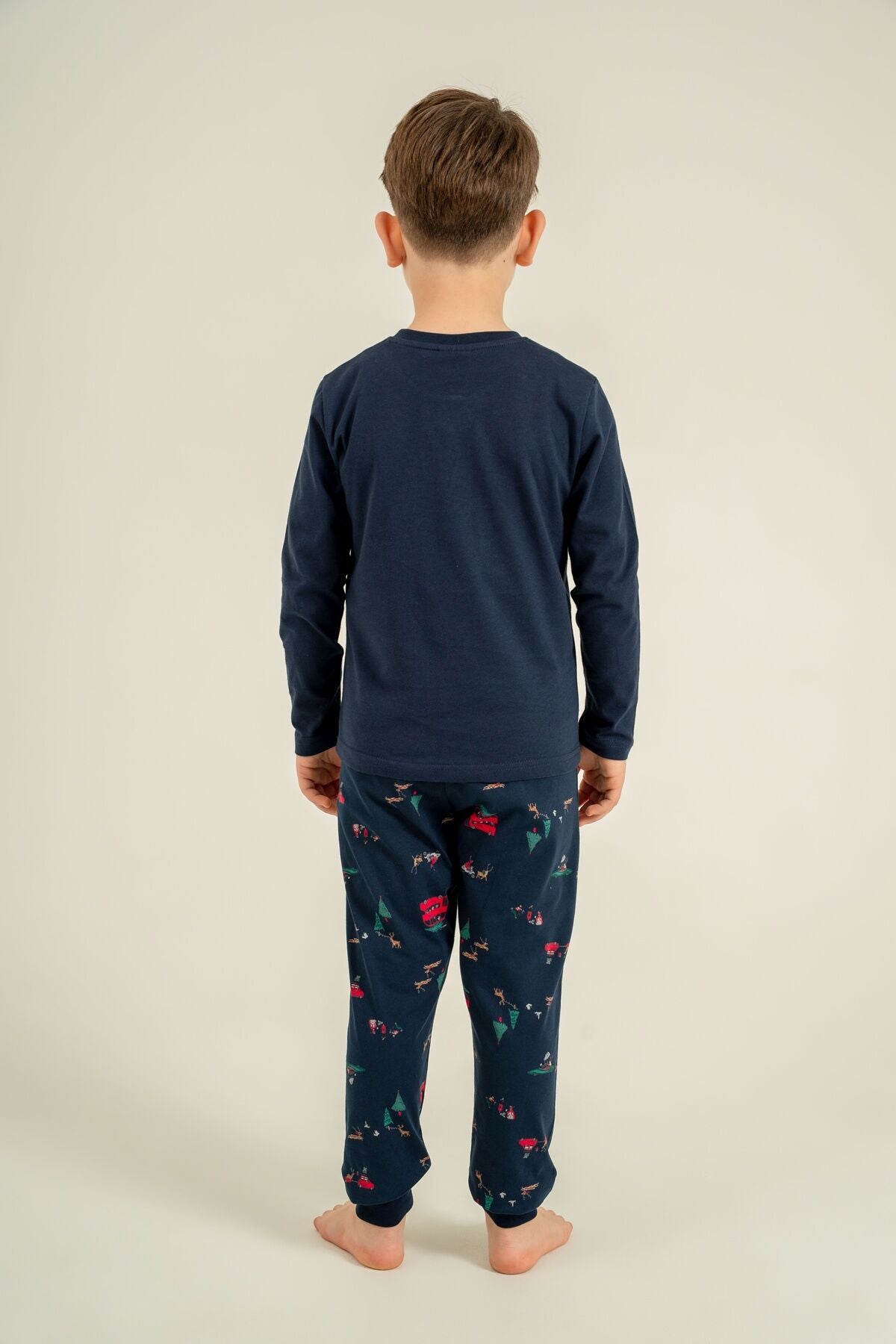 Rolypoly Let It Snow Baba Oğul Lacivert Uzun Kol Pijama Takım RP3939-A-V1