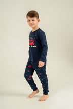 Rolypoly Let It Snow Baba Oğul Lacivert Uzun Kol Pijama Takım RP3939-A-V1