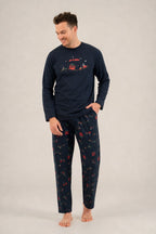 Rolypoly Let It Snow Baba Oğul Lacivert Uzun Kol Pijama Takım RP3939-A-V1