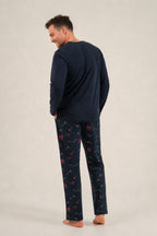 Rolypoly Let It Snow Baba Oğul Lacivert Uzun Kol Pijama Takım RP3939-A-V1