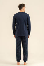 Rolypoly New Year Time Baba Oğul Lacivert Uzun Kol Pijama Takım RP3935-A-V1