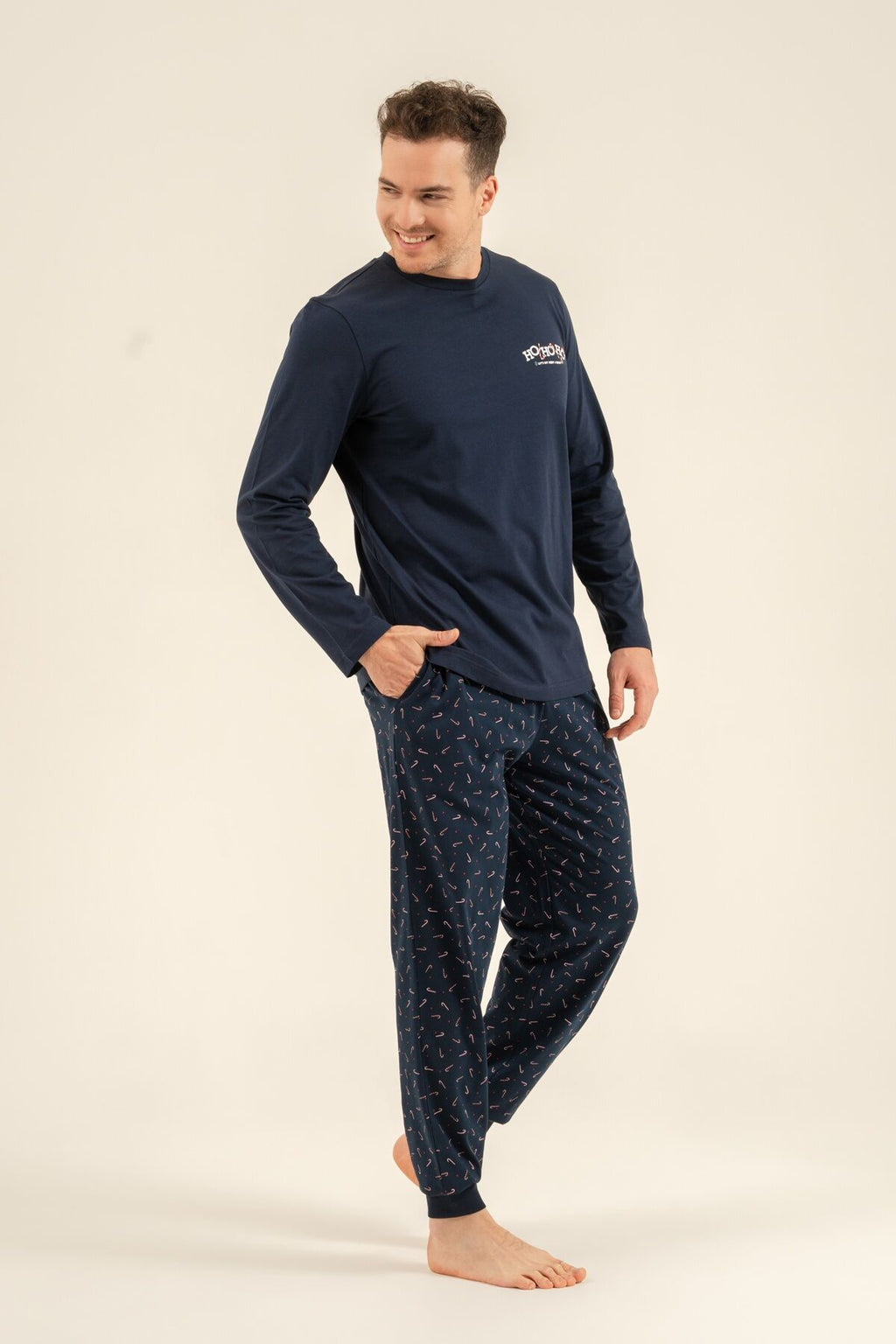 Rolypoly New Year Time Baba Oğul Lacivert Uzun Kol Pijama Takım RP3935-A-V1