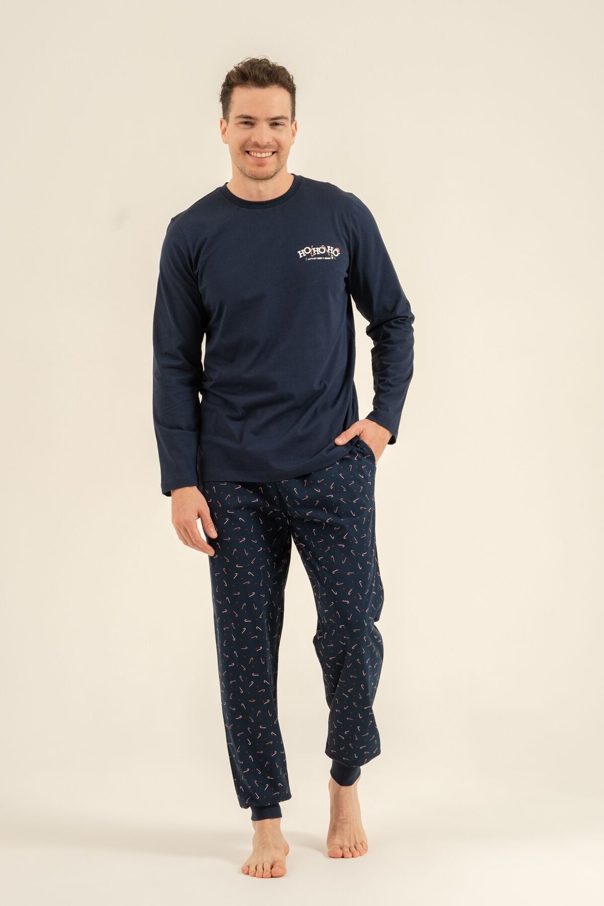 Rolypoly New Year Time Baba Oğul Lacivert Uzun Kol Pijama Takım RP3935-A-V1