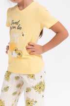 Sweet As Can Bee Açık Sarı Kız Çocuk Pijama Takımı