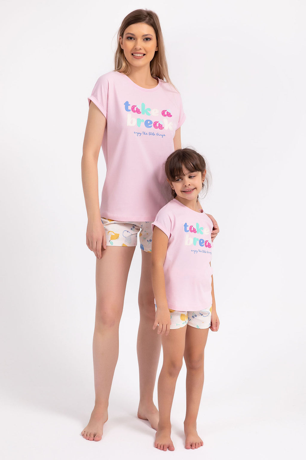 Take A Break Açık Pembe Kız Çocuk Şort Takım