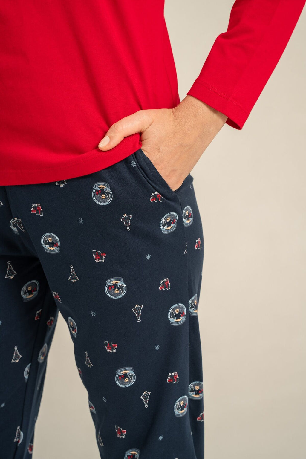 Rolypoly The Most Wonderful Time Anne Kız Kırmızı Uzun Kol Pijama Takım RP3936-A-V1