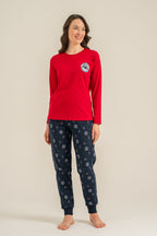 Rolypoly The Most Wonderful Time Anne Kız Kırmızı Uzun Kol Pijama Takım RP3936-A-V1