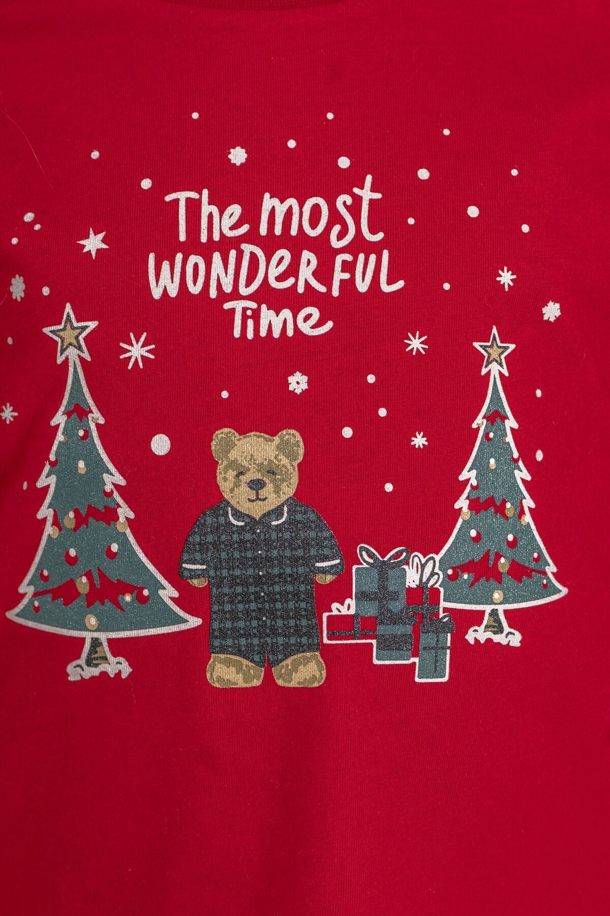 Rolypoly The Most Wonderful Time Anne Kız Kırmızı Uzun Kol Pijama Takım RP3936-A-V1