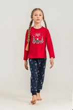 Rolypoly The Most Wonderful Time Anne Kız Kırmızı Uzun Kol Pijama Takım RP3936-A-V1