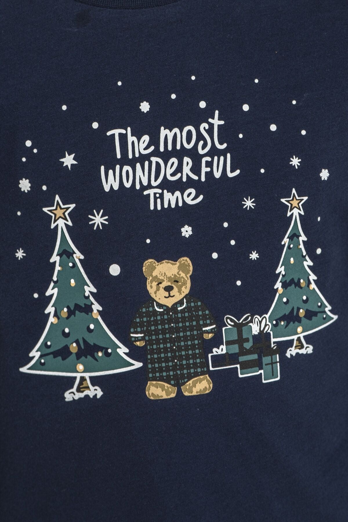 Rolypoly The Most Wonderful Time Baba Oğul Lacivert Uzun Kol Pijama Takım RP3937-A-V1