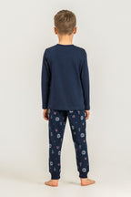 Rolypoly The Most Wonderful Time Baba Oğul Lacivert Uzun Kol Pijama Takım RP3937-A-V1