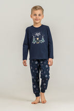 Rolypoly The Most Wonderful Time Baba Oğul Lacivert Uzun Kol Pijama Takım RP3937-A-V1