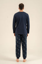 Rolypoly The Most Wonderful Time Baba Oğul Lacivert Uzun Kol Pijama Takım RP3937-A-V1