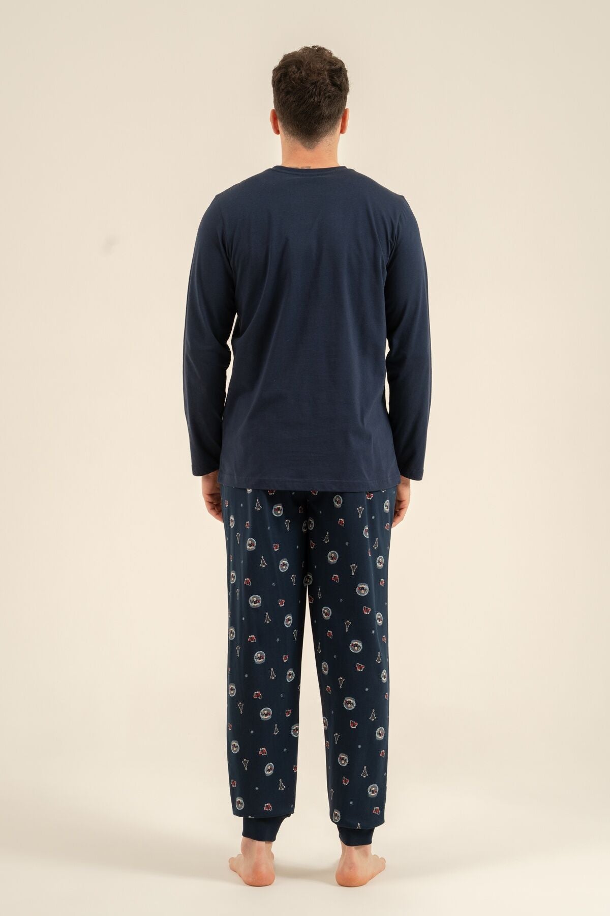 Rolypoly The Most Wonderful Time Baba Oğul Lacivert Uzun Kol Pijama Takım RP3937-A-V1