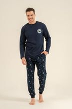 Rolypoly The Most Wonderful Time Baba Oğul Lacivert Uzun Kol Pijama Takım RP3937-A-V1