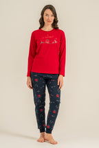 Rolypoly Winter Everywhere Anne Kız Kırmızı Uzun Kol Pijama Takım RP3938-A-V1