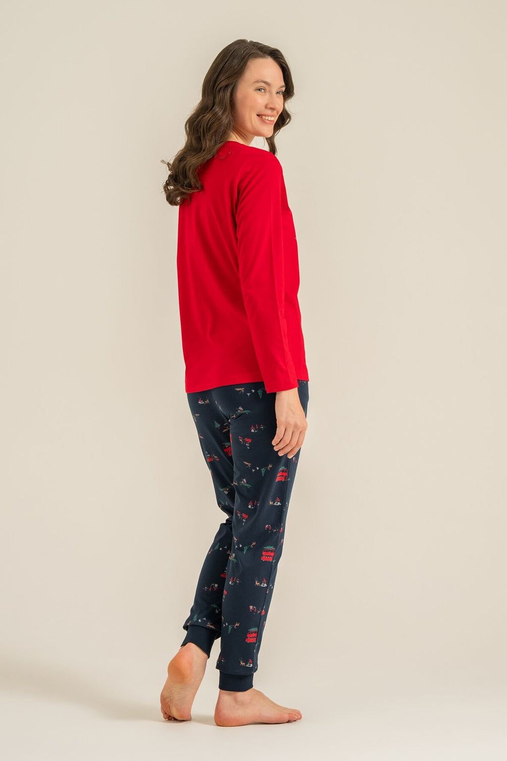 Rolypoly Winter Everywhere Anne Kız Kırmızı Uzun Kol Pijama Takım RP3938-A-V1
