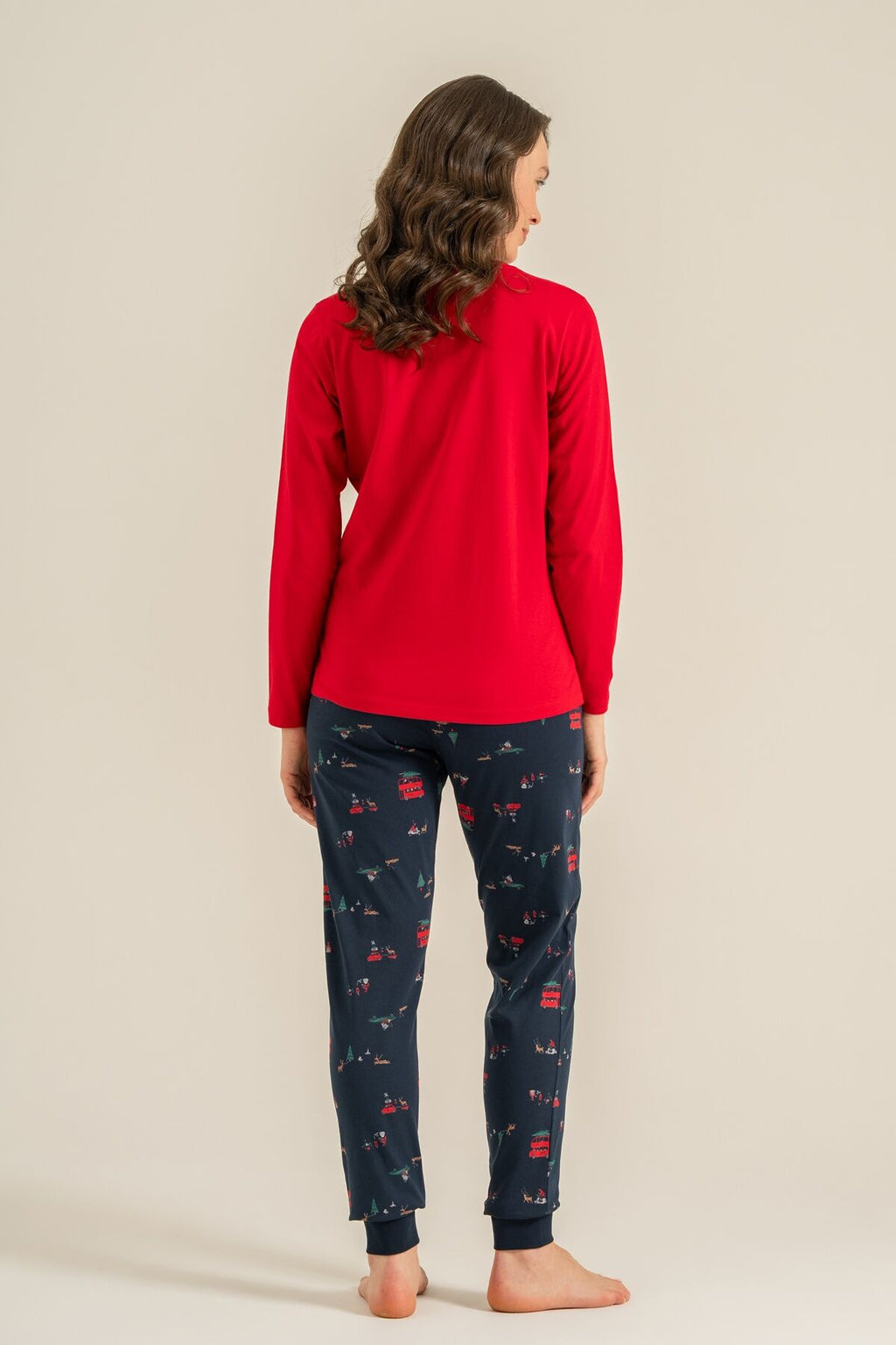 Rolypoly Winter Everywhere Anne Kız Kırmızı Uzun Kol Pijama Takım RP3938-A-V1